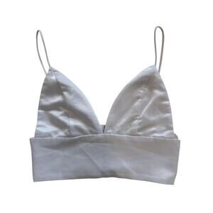 Superdown White Cropped Hook Closure Front Sexy Top